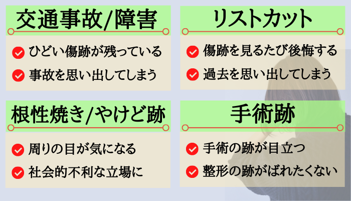当院で治療することができる傷跡の種類について